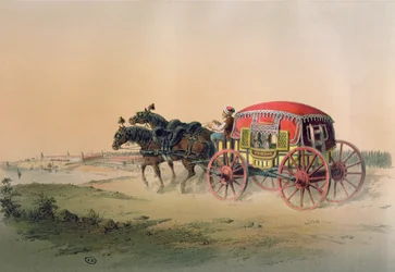 Türkische Kutsche am Ufer des Bosporus, Mitte des 19. Jahrhunderts